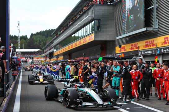 Race winner Andrea Kimi Antonelli (ITA) Mercedes AMG Formula One Team W17 enters parc ferme at the end of the race.
19.07.2026. Formula 1 World Championship, Rd 10, Belgian Grand Prix, Spa Francorchamps, Belgium, Race Day.
- www.xpbimages.com, EMail: requests@xpbimages.com © Copyright: Patching / XPB Images