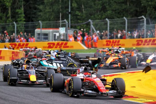 Charles Leclerc (MON) Scuderia Ferrari SF-26 as George Russell (GBR) Mercedes AMG Formula One Team W17 crashes out at the start of the race.
19.07.2026. Formula 1 World Championship, Rd 10, Belgian Grand Prix, Spa Francorchamps, Belgium, Race Day.
- www.xpbimages.com, EMail: requests@xpbimages.com © Copyright: XPB Images
