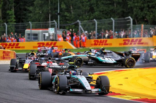 Andrea Kimi Antonelli (ITA) Mercedes AMG Formula One Team W17 leads as George Russell (GBR) Mercedes AMG Formula One Team W17 crashes out at the start of the race.
19.07.2026. Formula 1 World Championship, Rd 10, Belgian Grand Prix, Spa Francorchamps, Belgium, Race Day.
- www.xpbimages.com, EMail: requests@xpbimages.com © Copyright: XPB Images