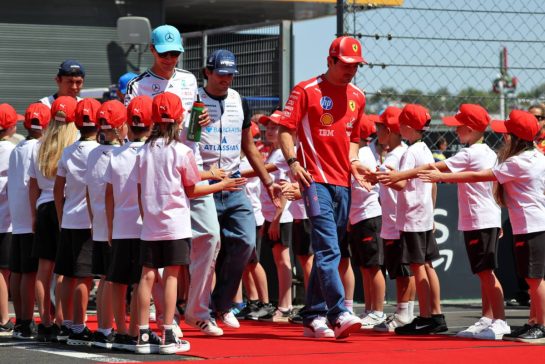 Charles Leclerc (MON) Scuderia Ferrari on the drivers' parade.
26.07.2026. Formula 1 World Championship, Rd 11, Hungarian Grand Prix, Budapest, Hungary, Race Day.
- www.xpbimages.com, EMail: requests@xpbimages.com © Copyright: Rew / XPB Images