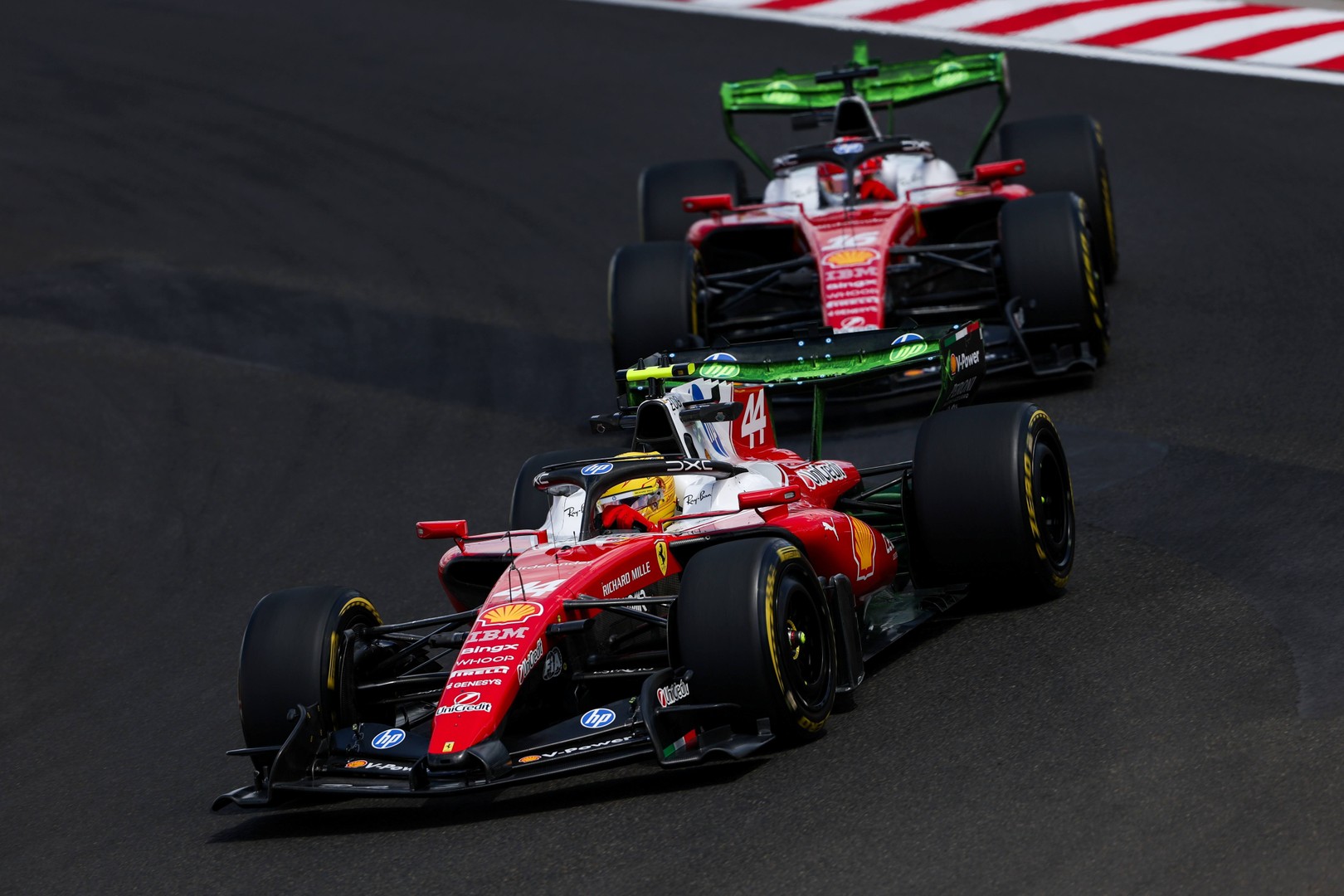 Hamilton and Leclerc keep Ferrari grounded despite dominant day