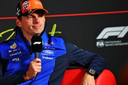 Max Verstappen (NLD) Red Bull Racing in the FIA Press Conference.
20.08.2026. Formula 1 World Championship, Rd 12, Dutch Grand Prix, Zandvoort, Netherlands, Preparation Day.
- www.xpbimages.com, EMail: requests@xpbimages.com © Copyright: Bearne / XPB Images