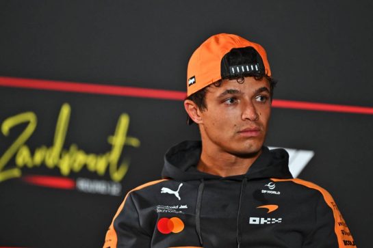 Lando Norris (GBR) McLaren F1 Team in the FIA Press Conference.
20.08.2026. Formula 1 World Championship, Rd 12, Dutch Grand Prix, Zandvoort, Netherlands, Preparation Day.
- www.xpbimages.com, EMail: requests@xpbimages.com © Copyright: Price / XPB Images