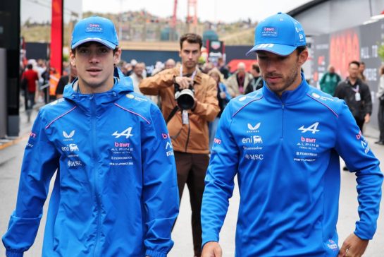 (L to R): Franco Colapinto (ARG) Alpine F1 Team with team mate Pierre Gasly (FRA) Alpine F1 Team.
22.08.2026. Formula 1 World Championship, Rd 12, Dutch Grand Prix, Zandvoort, Netherlands, Sprint and Qualifying Day.
- www.xpbimages.com, EMail: requests@xpbimages.com © Copyright: Moy / XPB Images