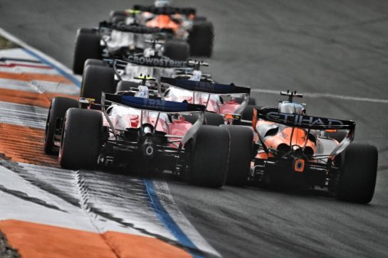 Lewis Hamilton (GBR) Scuderia Ferrari SF-26 and Oscar Piastri (AUS) McLaren F1 Team MCL40 at the start of the race.
23.08.2026. Formula 1 World Championship, Rd 12, Dutch Grand Prix, Zandvoort, Netherlands, Race Day.
- www.xpbimages.com, EMail: requests@xpbimages.com © Copyright: Price / XPB Images