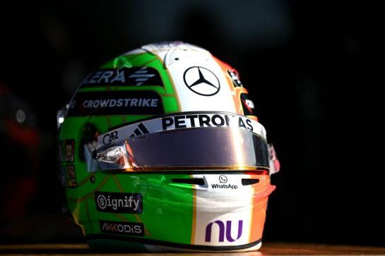 Helmet detail of Andrea Kimi Antonelli (ITA) Mercedes AMG Formula One Team. 04.09.2026. Formula 1 World Championship, Rd 13, Italian Grand Prix, Monza, Italy, Practice Day.- www.xpbimages.com, EMail: requests@xpbimages.com © Copyright: XPB Images