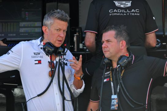 (L to R): Marcin Budkowski (POL) Cadillac Formula 1 Team, Team Principal with Peter Crolla (GBR) Cadillac F1 Race Team Manager.
04.09.2026. Formula 1 World Championship, Rd 13, Italian Grand Prix, Monza, Italy, Practice Day.
- www.xpbimages.com, EMail: requests@xpbimages.com © Copyright: Batchelor / XPB Images
