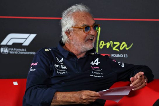 Flavio Briatore (ITA) Alpine F1 Team Executive Advisor in the FIA Press Conference.
04.09.2026. Formula 1 World Championship, Rd 13, Italian Grand Prix, Monza, Italy, Practice Day.
- www.xpbimages.com, EMail: requests@xpbimages.com © Copyright:  Rew / XPB Images