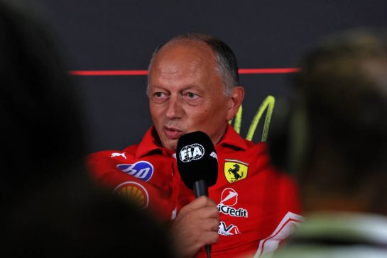 Frederic Vasseur (FRA) Scuderia Ferrari Team Principal in the FIA Press Conference.
04.09.2026. Formula 1 World Championship, Rd 13, Italian Grand Prix, Monza, Italy, Practice Day.
- www.xpbimages.com, EMail: requests@xpbimages.com © Copyright:  Rew / XPB Images