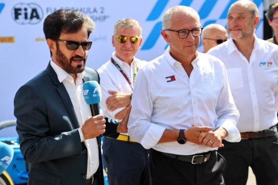 (L to R): Mohammed Bin Sulayem (UAE) FIA President with Stefano Domenicali (ITA) Formula One President and CEO.
05.09.2026. Formula 1 World Championship, Rd 13, Italian Grand Prix, Monza, Italy, Qualifying Day.
- www.xpbimages.com, EMail: requests@xpbimages.com © Copyright: Batchelor / XPB Images