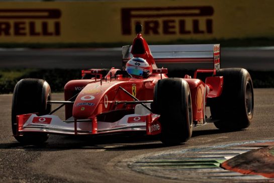 Rubens Barrichello (BRA) drives the 2002 Ferrari F2002.
05.09.2026. Formula 1 World Championship, Rd 13, Italian Grand Prix, Monza, Italy, Qualifying Day.
- www.xpbimages.com, EMail: requests@xpbimages.com © Copyright: Rew / XPB Images