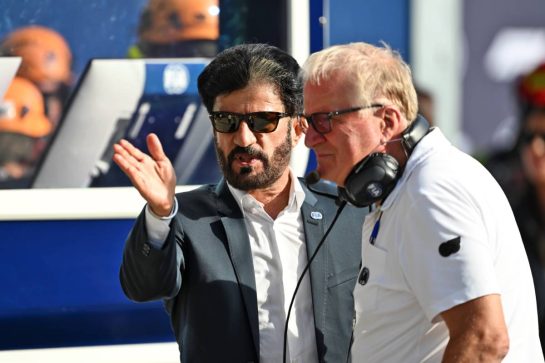 (L to R): Mohammed Bin Sulayem (UAE) FIA President with Jo Bauer (GER) FIA Delegate in qualifying parc ferme.
05.09.2026. Formula 1 World Championship, Rd 13, Italian Grand Prix, Monza, Italy, Qualifying Day.
- www.xpbimages.com, EMail: requests@xpbimages.com © Copyright: Price / XPB Images