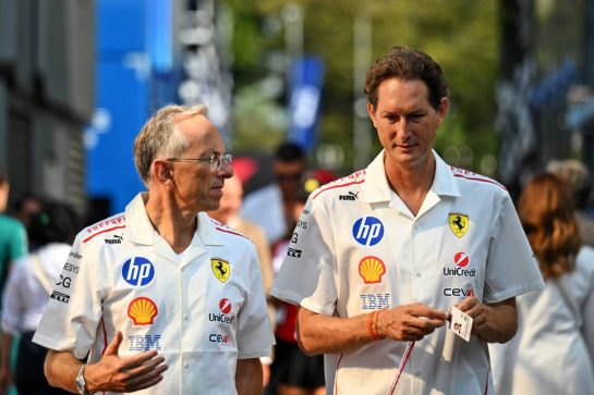 (L to R): Benedetto Vigna (ITA) Ferrari CEO with John Elkann (ITA) FIAT Chrysler Automobiles Chairman.
06.09.2026. Formula 1 World Championship, Rd 13, Italian Grand Prix, Monza, Italy, Race Day.
- www.xpbimages.com, EMail: requests@xpbimages.com © Copyright: Price / XPB Images