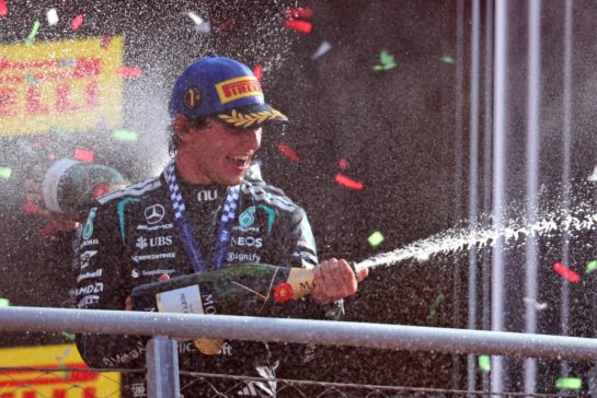 Race winner Andrea Kimi Antonelli (ITA) Mercedes AMG Formula One Team celebrates on the podium.
06.09.2026. Formula 1 World Championship, Rd 13, Italian Grand Prix, Monza, Italy, Race Day.
- www.xpbimages.com, EMail: requests@xpbimages.com © Copyright: Dunbar / XPB Images