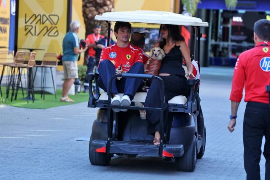 (L to R): Charles Leclerc (MON) Scuderia Ferrari with his wife Alexandra Leclerc (ITA).
12.09.2026. Formula 1 World Championship, Rd 14, Spanish Grand Prix, Madrid, Spain, Qualifying Day.
- www.xpbimages.com, EMail: requests@xpbimages.com © Copyright: Moy / XPB Images