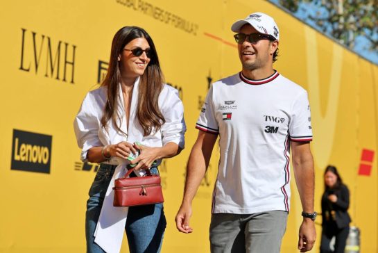 Sergio Perez (MEX) Cadillac Formula 1 Team with his wife Carola Martinez (MEX).
12.09.2026. Formula 1 World Championship, Rd 14, Spanish Grand Prix, Madrid, Spain, Qualifying Day.
- www.xpbimages.com, EMail: requests@xpbimages.com © Copyright: Moy / XPB Images
