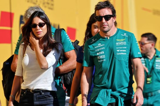 (L to R): Melissa Jimenez (ESP) with her partner Fernando Alonso (ESP) Aston Martin F1 Team.
12.09.2026. Formula 1 World Championship, Rd 14, Spanish Grand Prix, Madrid, Spain, Qualifying Day.
- www.xpbimages.com, EMail: requests@xpbimages.com © Copyright: Batchelor / XPB Images