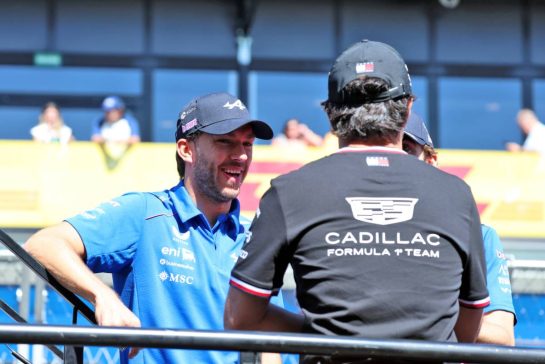 (L to R): Pierre Gasly (FRA) Alpine F1 Team on the drivers' parade.
13.09.2026. Formula 1 World Championship, Rd 14, Spanish Grand Prix, Madrid, Spain, Race Day.
- www.xpbimages.com, EMail: requests@xpbimages.com © Copyright: Batchelor / XPB Images