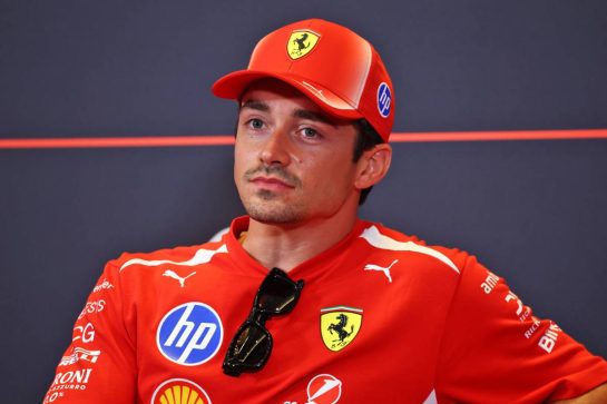Charles Leclerc (MON) Scuderia Ferrari in the FIA Press Conference.
23.09.2026. Formula One World Championship, Rd 15, Azerbaijan Grand Prix, Baku, Azerbaijan, Preparations Day.
- www.xpbimages.com, EMail: requests@xpbimages.com © Copyright: Bearne / XPB Images