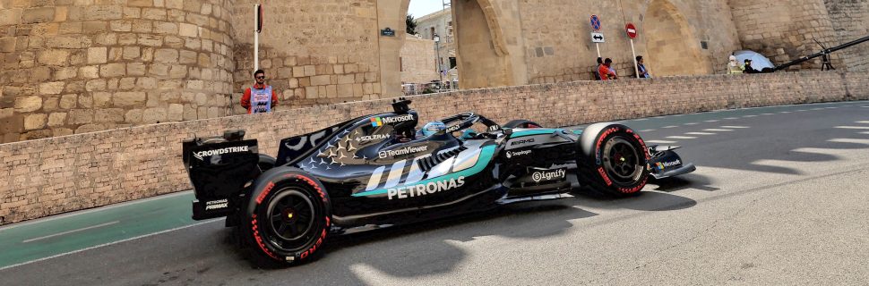 Azerbaijan GP: Russell sets the pace in FP1 as Antonelli hits trouble
