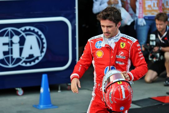 Second placed Charles Leclerc (MON) Scuderia Ferrari in qualifying parc ferme.
25.09.2026. Formula One World Championship, Rd 15, Azerbaijan Grand Prix, Baku, Azerbaijan, Qualifying Day.
- www.xpbimages.com, EMail: requests@xpbimages.com © Copyright: Batchelor / XPB Images