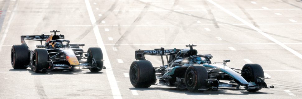Azerbaijan GP: Russell beats Verstappen after frantic Baku finale