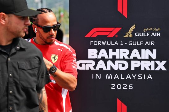 Lewis Hamilton (GBR) Scuderia Ferrari.
01.10.2026. Formula 1 World Championship, Rd 16, Bahrain Grand Prix, Sepang, Malaysia, Preparations Day.
- www.xpbimages.com, EMail: requests@xpbimages.com © Copyright: Bearne / XPB Images