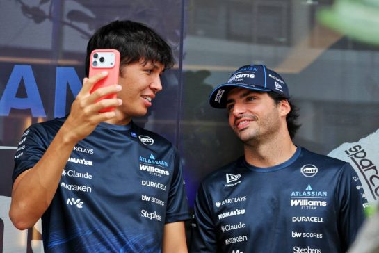 (L to R): Alexander Albon (THA) Williams F1 Team with team mate Carlos Sainz (ESP) Williams F1 Team.
01.10.2026. Formula 1 World Championship, Rd 16, Bahrain Grand Prix, Sepang, Malaysia, Preparations Day.
- www.xpbimages.com, EMail: requests@xpbimages.com © Copyright: Moy / XPB Images