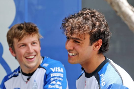 Arvid Lindblad (GBR) Racing Bulls Formula One Team with his team mate Liam Lawson (NZL) Racing Bulls Formula One Team.
01.10.2026. Formula 1 World Championship, Rd 16, Bahrain Grand Prix, Sepang, Malaysia, Preparations Day.
- www.xpbimages.com, EMail: requests@xpbimages.com © Copyright: Coates / XPB Images