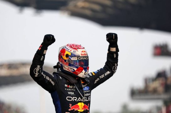 Race winner Max Verstappen (NLD) Red Bull Racing celebrates in parc ferme.
04.10.2026. Formula 1 World Championship, Rd 16, Bahrain Grand Prix, Sepang, Malaysia, Race Day.
- www.xpbimages.com, EMail: requests@xpbimages.com © Copyright: Bearne / XPB Images
