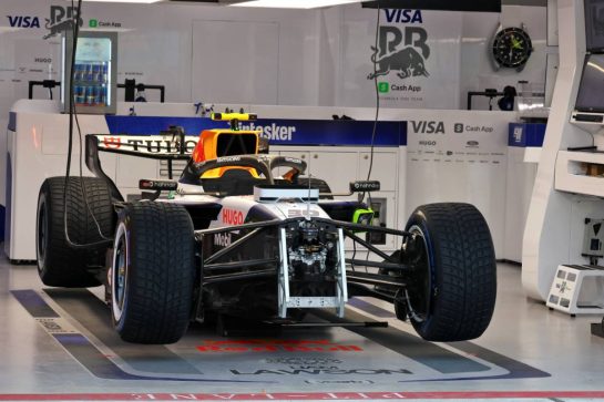 Racing Bulls Formula One Team VCARB 03 in the pit garage.
08.10.2026. Formula 1 World Championship, Rd 17, Singapore Grand Prix, Marina Bay Street Circuit, Singapore, Preparations Day.
- www.xpbimages.com, EMail: requests@xpbimages.com © Copyright: Moy / XPB Images