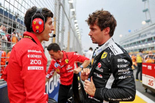 Charles Leclerc (MON) Scuderia Ferrari (Right) on the grid.
10.10.2026. Formula 1 World Championship, Rd 17, Singapore Grand Prix, Marina Bay Street Circuit, Singapore, Sprint and Qualifying.
- www.xpbimages.com, EMail: requests@xpbimages.com © Copyright: Moy / XPB Images