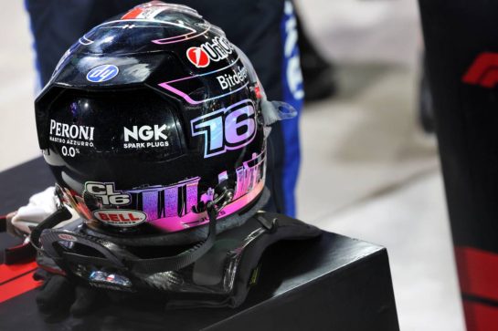 The helmet of Charles Leclerc (MON) Scuderia Ferrari in qualifying parc ferme.
10.10.2026. Formula 1 World Championship, Rd 17, Singapore Grand Prix, Marina Bay Street Circuit, Singapore, Sprint and Qualifying.
- www.xpbimages.com, EMail: requests@xpbimages.com © Copyright: Batchelor / XPB Images