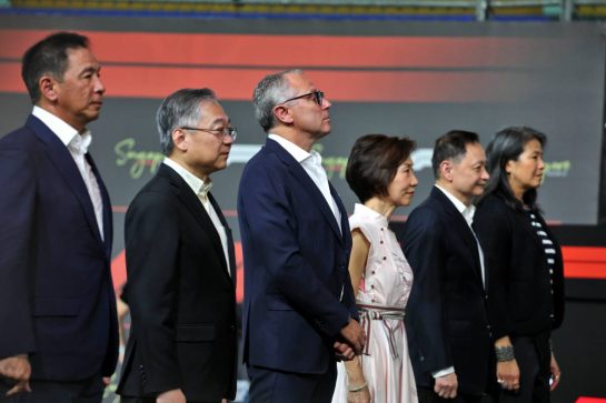 Stefano Domenicali (ITA) Formula One President and CEO as the grid observes the national anthem.
11.10.2026. Formula 1 World Championship, Rd 17, Singapore Grand Prix, Marina Bay Street Circuit, Singapore, Race.
- www.xpbimages.com, EMail: requests@xpbimages.com © Copyright: Moy / XPB Images