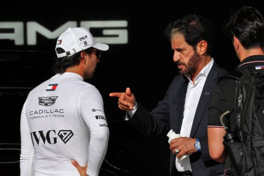 (L to R): Sergio Perez (MEX) Cadillac Formula 1 Team with Mohammed Bin Sulayem (UAE) FIA President.
24.10.2026. Formula 1 World Championship, Rd 18, United States Grand Prix, Austin, United States, Qualifying Day.
- www.xpbimages.com, EMail: requests@xpbimages.com © Copyright: Batchelor / XPB Images