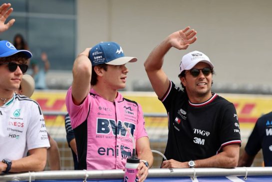 (L to R): Franco Colapinto (ARG) Alpine F1 Team and Sergio Perez (MEX) Cadillac Formula 1 Team on the drivers' parade.
25.10.2026. Formula 1 World Championship, Rd 18, United States Grand Prix, Austin, United States, Race Day.
- www.xpbimages.com, EMail: requests@xpbimages.com © Copyright: Batchelor / XPB Images