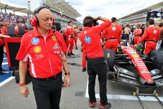 Frederic Vasseur (FRA) Scuderia Ferrari Team Principal on the grid.
25.10.2026. Formula 1 World Championship, Rd 18, United States Grand Prix, Austin, United States, Race.
- www.xpbimages.com, EMail: requests@xpbimages.com © Copyright: Batchelor / XPB Images