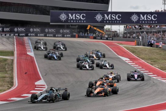 George Russell (GBR) Mercedes AMG Formula One Team W17 at the start of the race.
25.10.2026. Formula 1 World Championship, Rd 18, United States Grand Prix, Austin, United States, Race.
- www.xpbimages.com, EMail: requests@xpbimages.com © Copyright: Moy / XPB Images