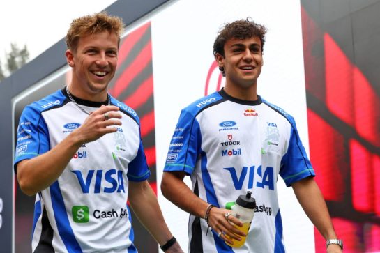 (L to R): Liam Lawson (NZL) Racing Bulls Formula One Team with team mate Arvid Lindblad (GBR) Racing Bulls Formula One Team.
30.10.2026. Formula 1 World Championship, Rd 19, Mexico City Grand Prix, Mexico City, Mexico, Practice Day.
- www.xpbimages.com, EMail: requests@xpbimages.com © Copyright: Patching / XPB Images
